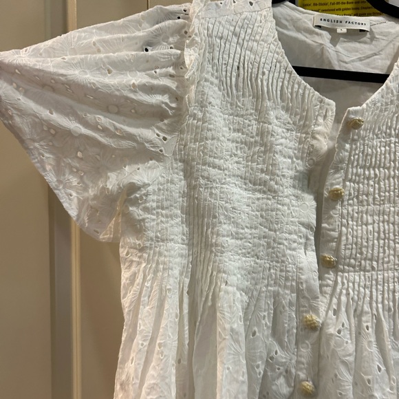 NWOT English Factory White Eyelet Dress - Picture 7 of 12
